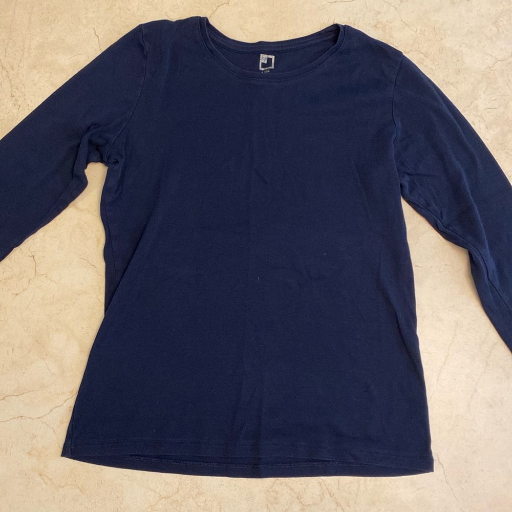 Navy JC Penny Crew Long-Sleeve Tee